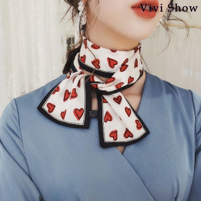 2点セット スカーフ レディース ハート柄 バンダナ ヘアリボン リボン