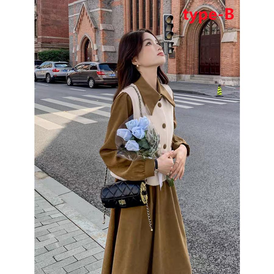 ワンピース レディース 2点セット ツインセット ニットベスト