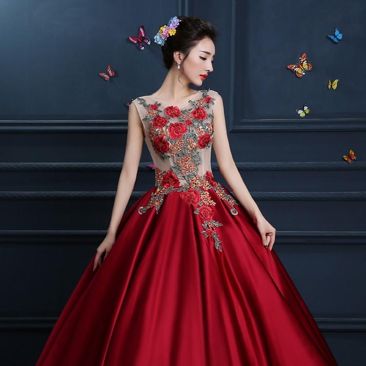 カラードレス 演奏会 赤 安い ロングドレス コンサート 披露宴