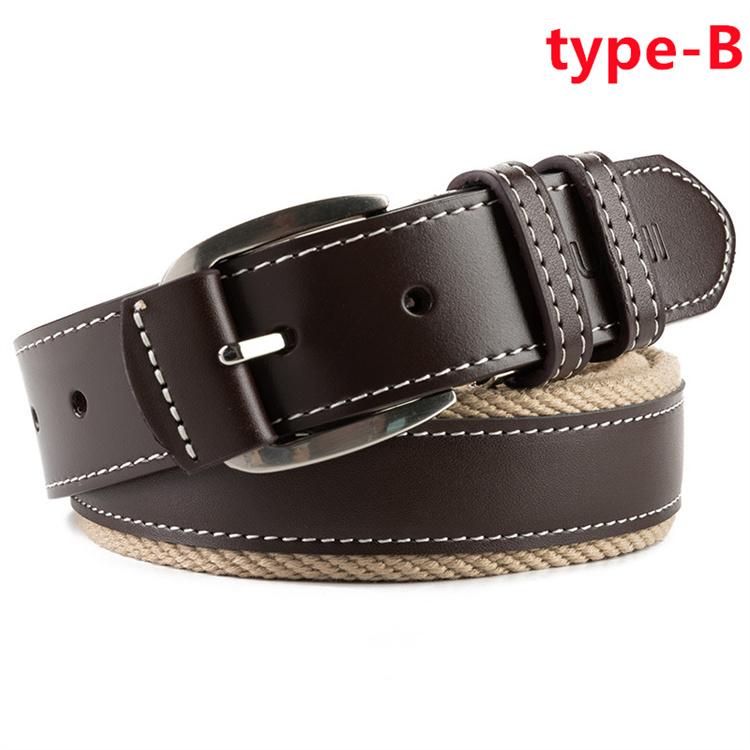 ベルト メンズ 編み 布ベルト レザートリム 作業着 レザーベルト belt