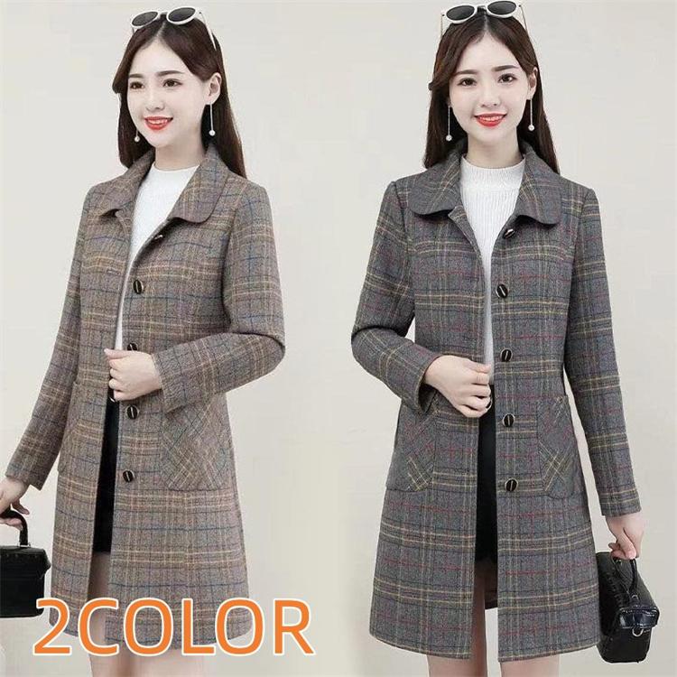 チェスターコート レディース チェック柄コートアウター ロング丈