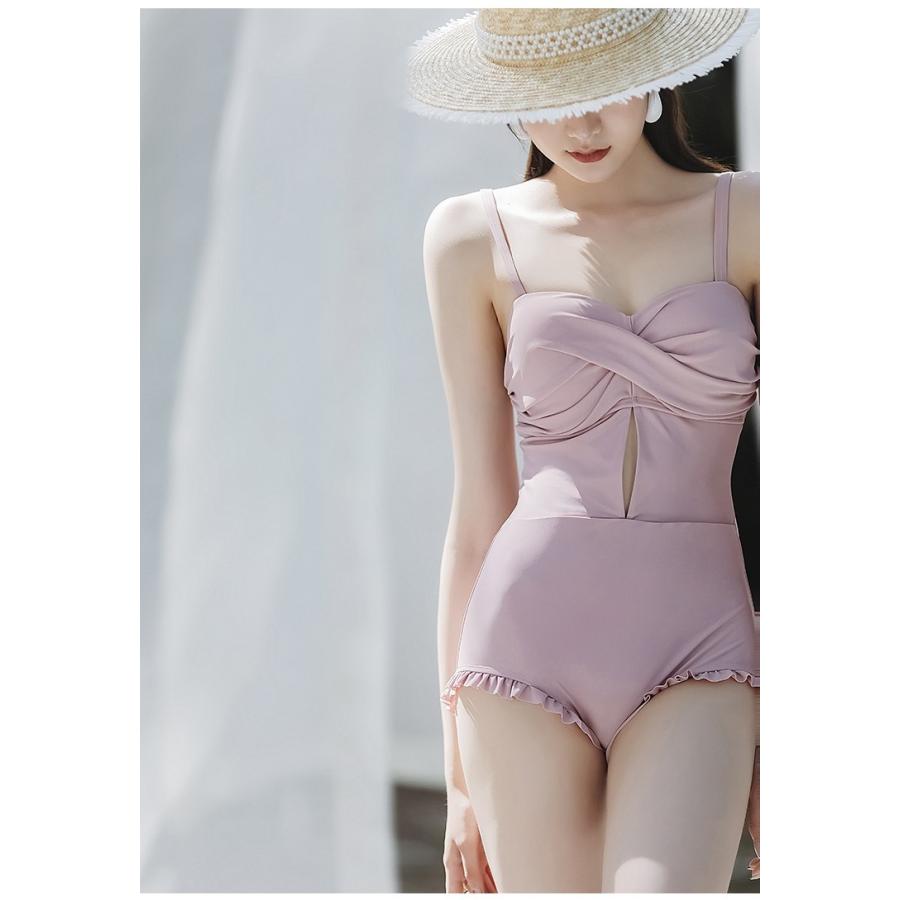 レディース 水着 ワンピース オールインワン バラ柄 セクシー 背中見せ