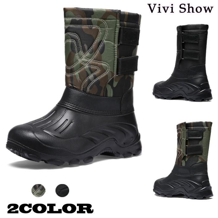 スノーシューズ メンズ 靴 ムートンブーツ 防寒 裏ボア vivishow