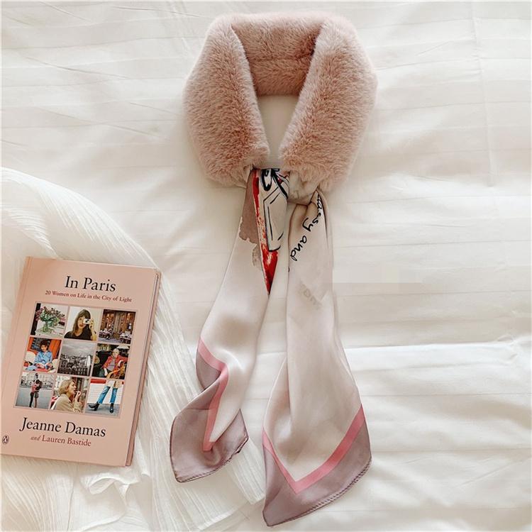 モンスター風ファー付きスカーフ ファー マフラー スカーフ 秋冬 ふわふわ もこもこ フェイクファー