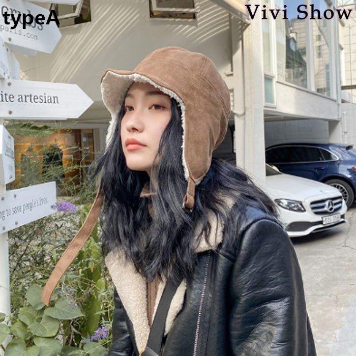 レディース 帽子 耳当て付き 裏ボア付き 大きいサイズ 冬 パイロット