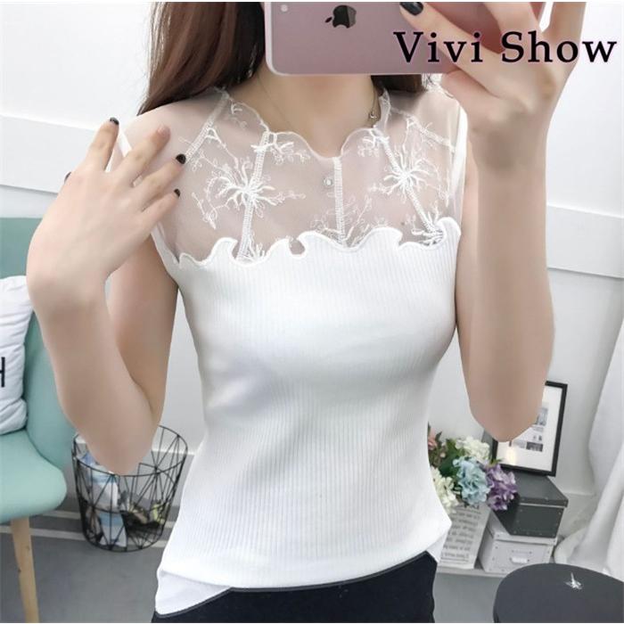 レディースタンクトップシースルートップスノースリーブトップス上品