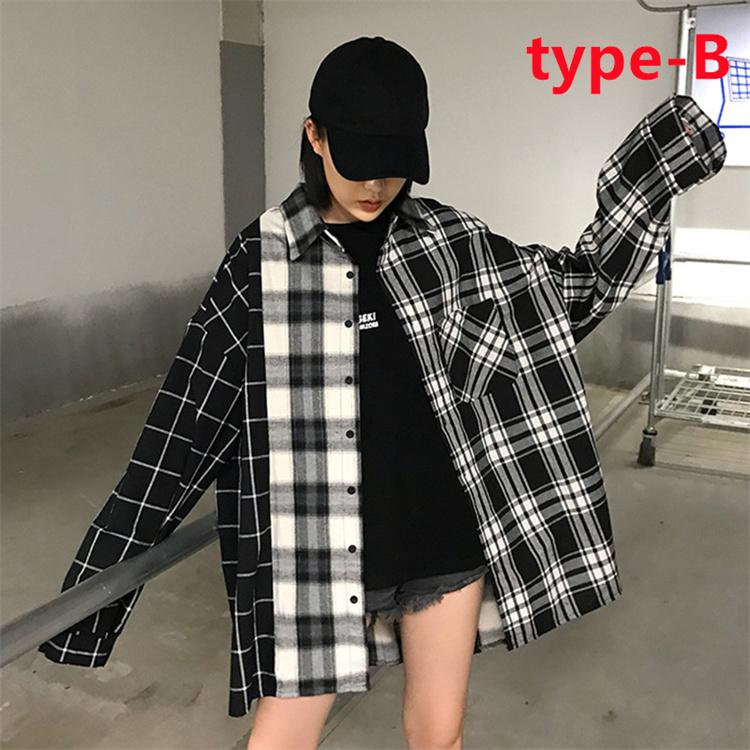 レディース シャツブラウス シャツ 韓国風 チェック ファッション カジュアル シャツ オシャレ かわいい ロング丈 春 夏 秋 長袖 Vivishow Bse058 Vivishow 通販 Yahoo ショッピング