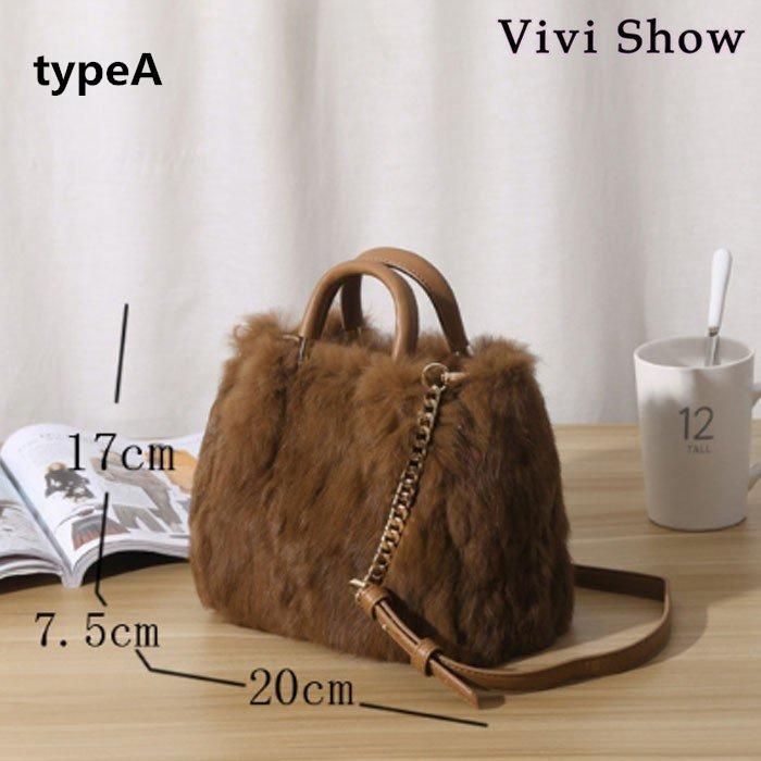 ファーバッグ ハンドバッグ ショルダーバッグ レディース 2way