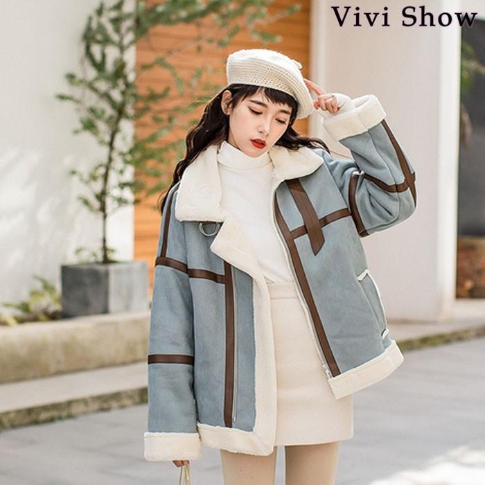 ムートンコート レディース ジャケット 秋冬アウター 裏起毛 裏