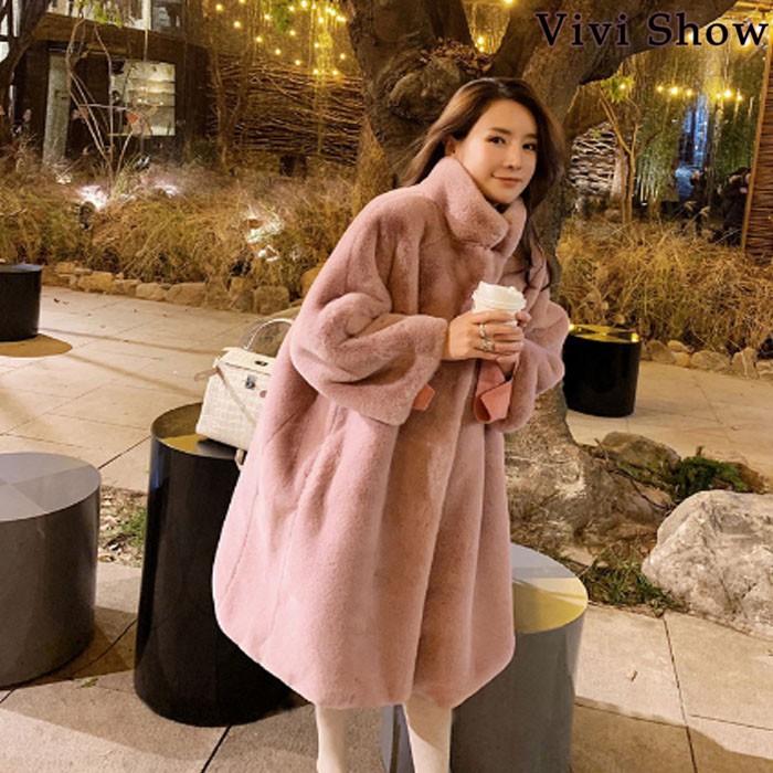 毛皮のコート　レディース 2021冬新作 ファーコート レディース 毛皮コート タヌキ フェイク