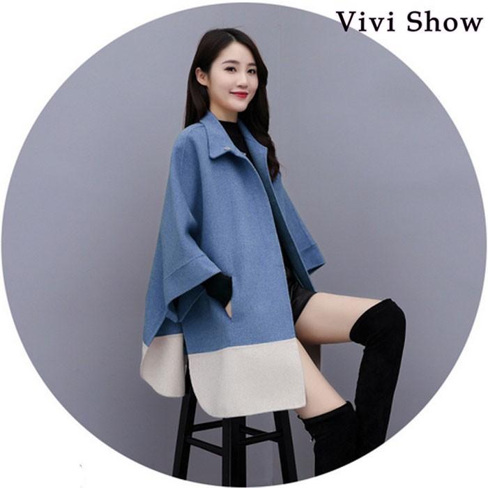 レディース ポンチョ風 コート ジャケット ベルと付き ミディアム丈