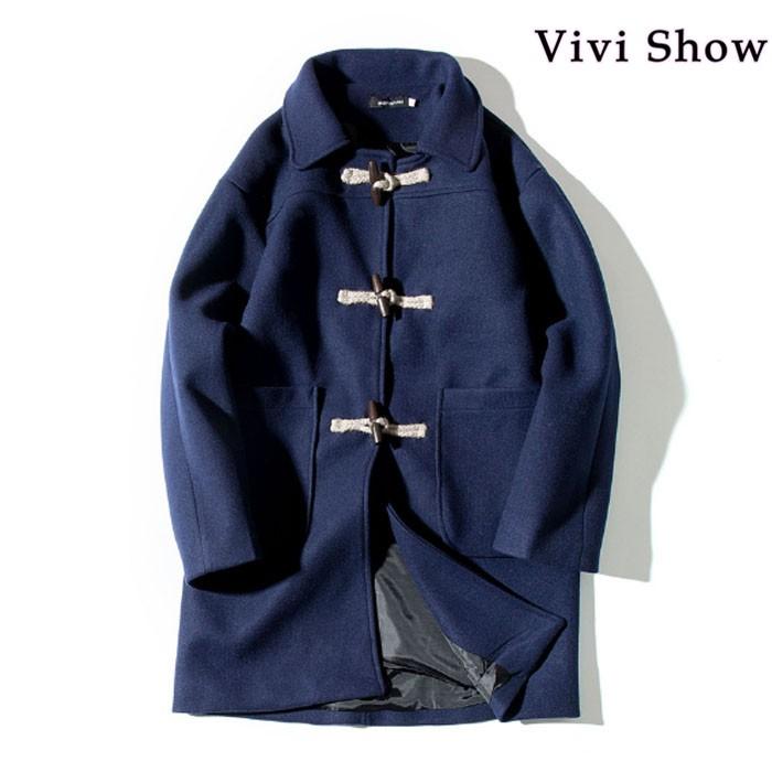 ダッフルコート メンズ メルトン ロングコート : VIVISHOW ダッフルコート メンズ メルトン ロングコート : VIVISHOW