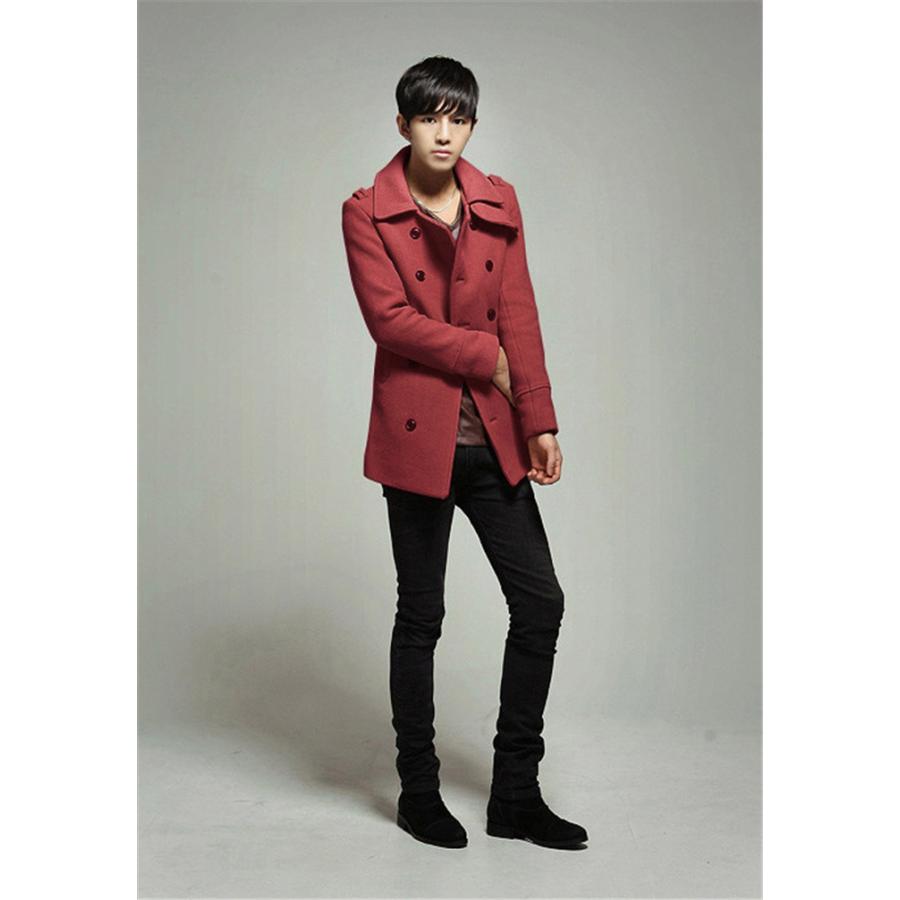 再入荷 ピーコート Pコート メンズ コート ジャケット スリム ショート丈 秋冬 Avmap Gr