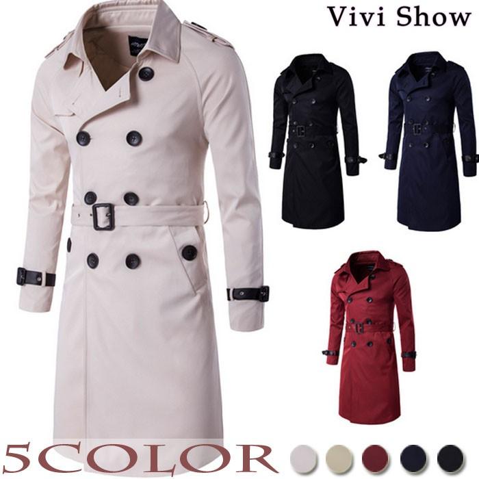 スプリングコート メンズ トレンチコート ビジネスコート 通勤コート