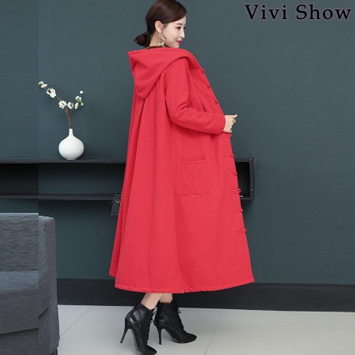 ロングコート レディース アウター コクーンシルエット 裏起毛 フード