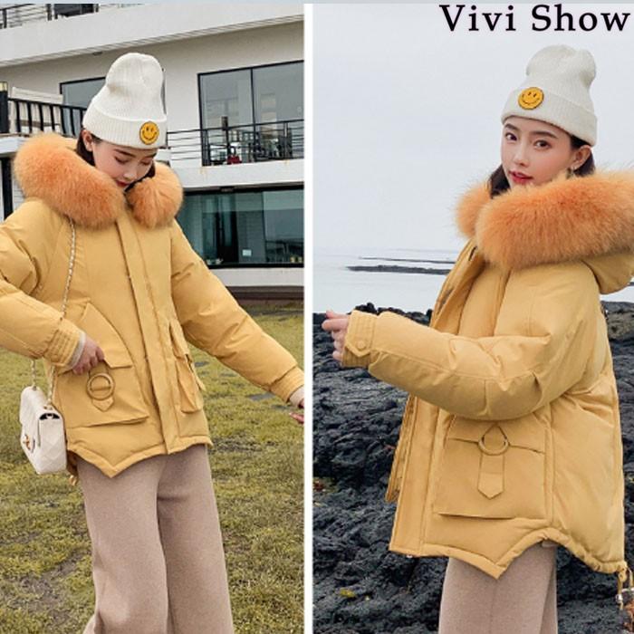 ダウンジャケット レディース 中綿ジャケット 長袖 フード付き ファー