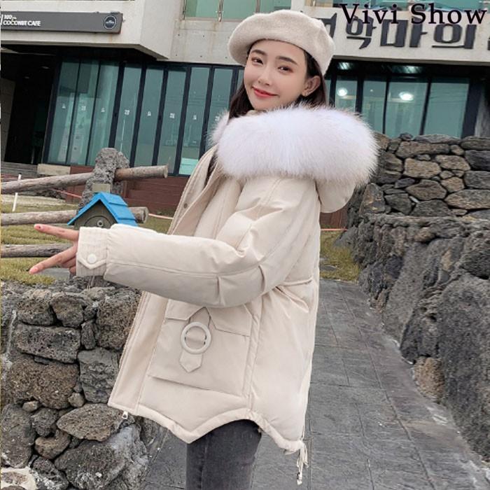 ダウンジャケット レディース 中綿ジャケット 長袖 フード付き ファー