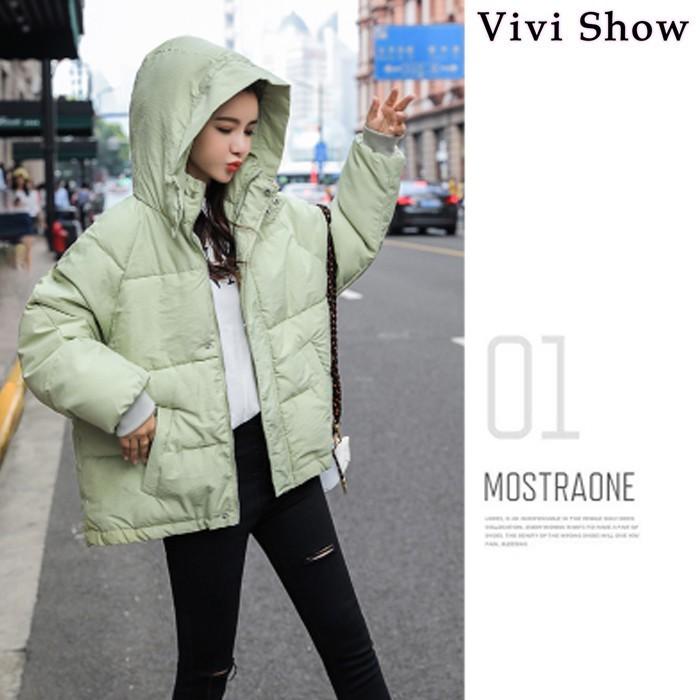 ダウンジャケット レディース 中綿ジャケット 長袖 フード付き 無地