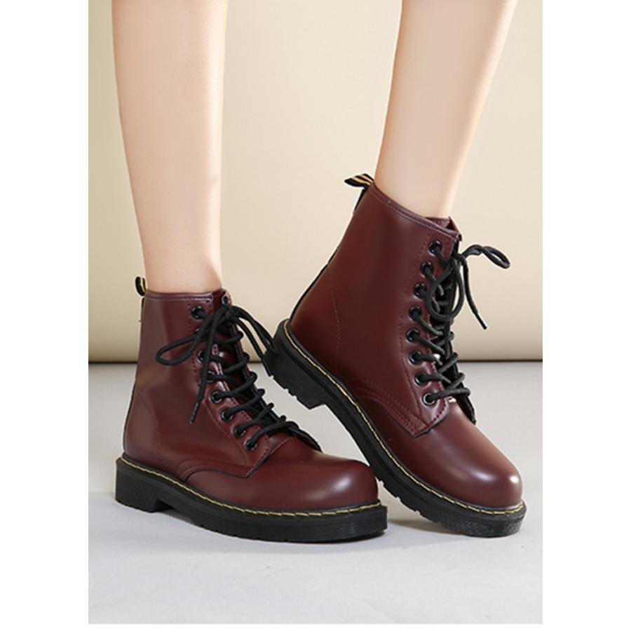 ショートブーツ レディース ローヒール 厚底 シューズ 靴 無地