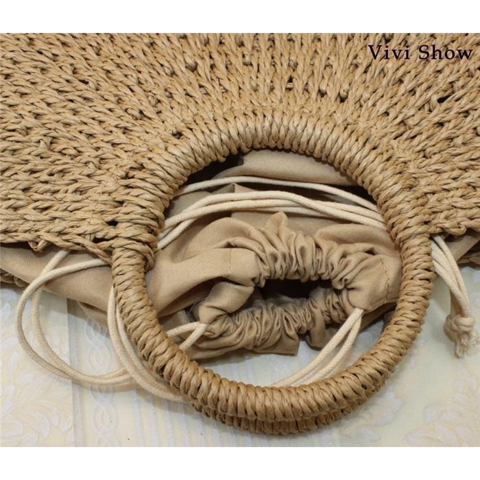 かごバッグ レディース 草編みバッグ サークルハンドル カゴバッグ