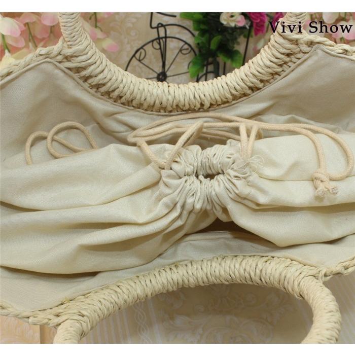 かごバッグ レディース 草編みバッグ サークルハンドル カゴバッグ