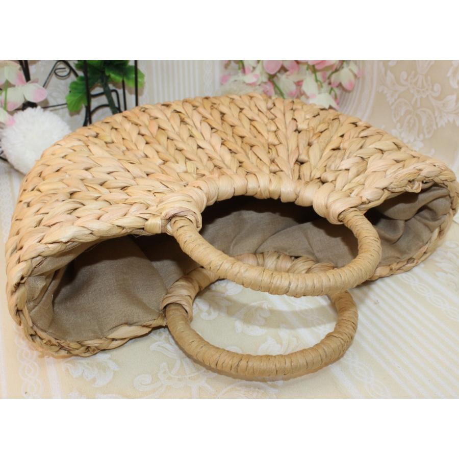 かごバッグ レディース 草編みバッグ サークルハンドル カゴバッグ