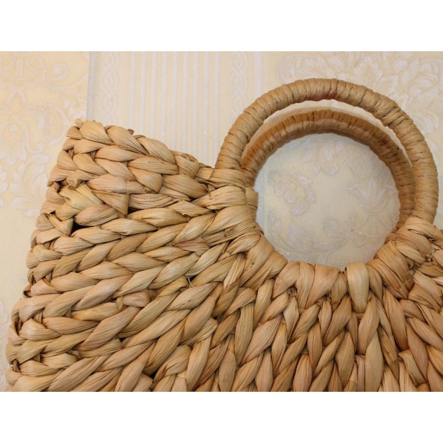 かごバッグ レディース 草編みバッグ サークルハンドル カゴバッグ