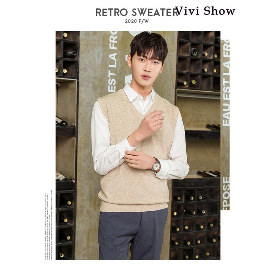 メンズＶネック ニットベスト セーター 紳士用 ノースリーブ 無地 カジュアル トップスvivishow メンズVネック ニットベスト セーター 紳士用 ノースリーブ 無地