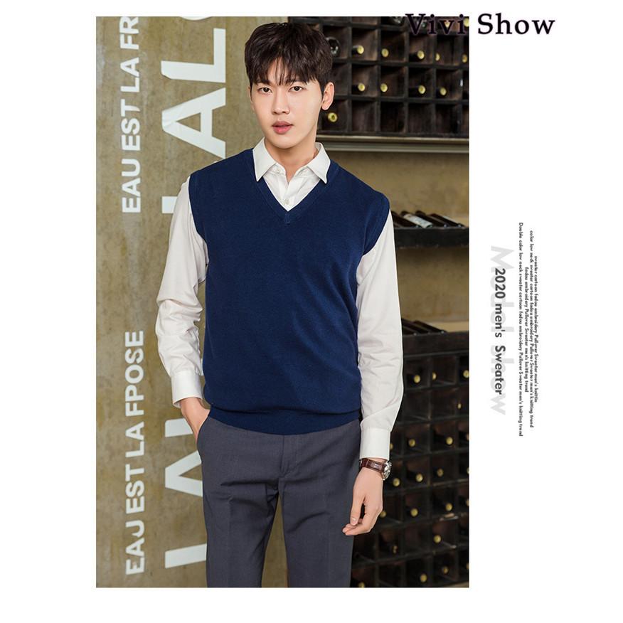メンズＶネック ニットベスト セーター 紳士用 ノースリーブ 無地 カジュアル トップスvivishow メンズVネック ニットベスト セーター 紳士用 ノースリーブ 無地
