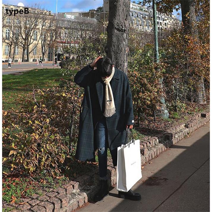 メンズ チェック柄 ロングジャケット カジュアル ネルシャツ コート