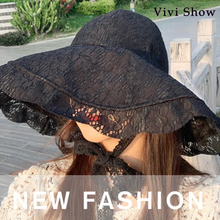 帽子 レース レディース UV 夏用 大きいサイズ つば広 Queenハット 日