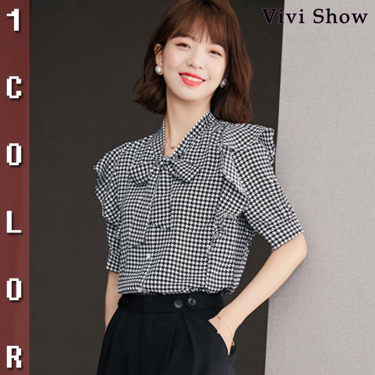 レディース シャツ ブラウス チェック柄 トップス シフォンシャツ