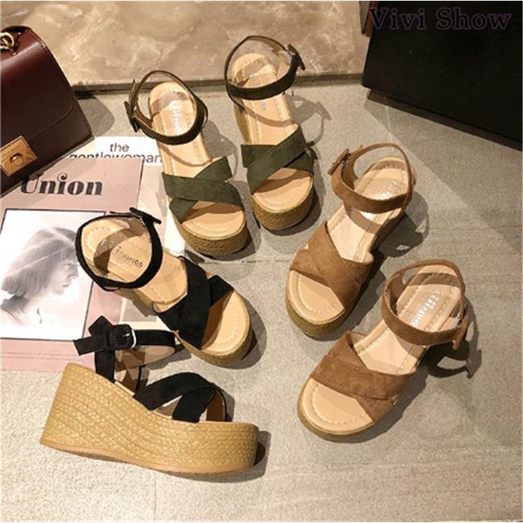 レディース サンダル 厚底 ゴムストラップ 7cmヒール ジュートサンダル