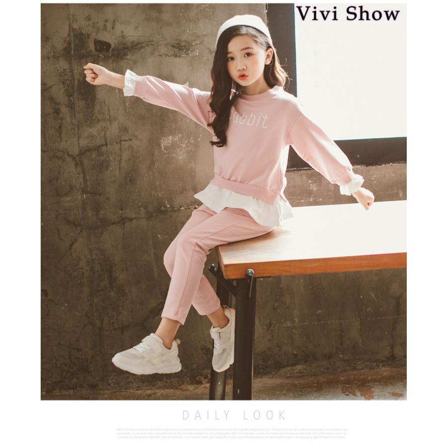 ハンドメイド子供服 上下セット110 ロングパンツ160 backyard-1_girl591