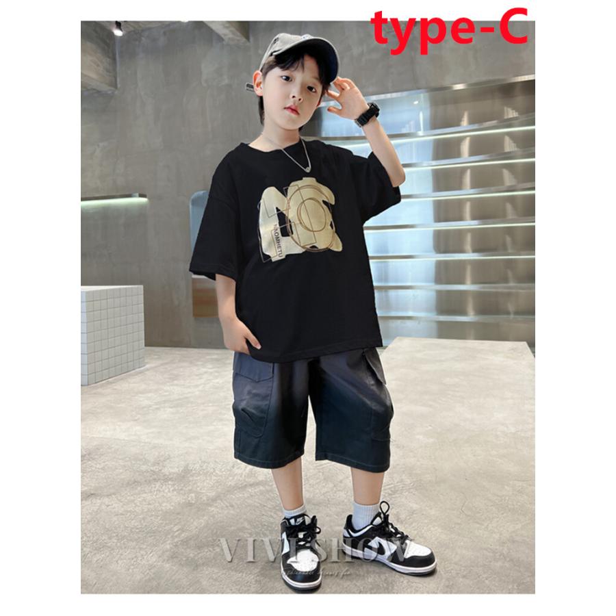 子供服 セットアップ キッズ 男の子 夏 上下セット 半袖Tシャツ ハーフ