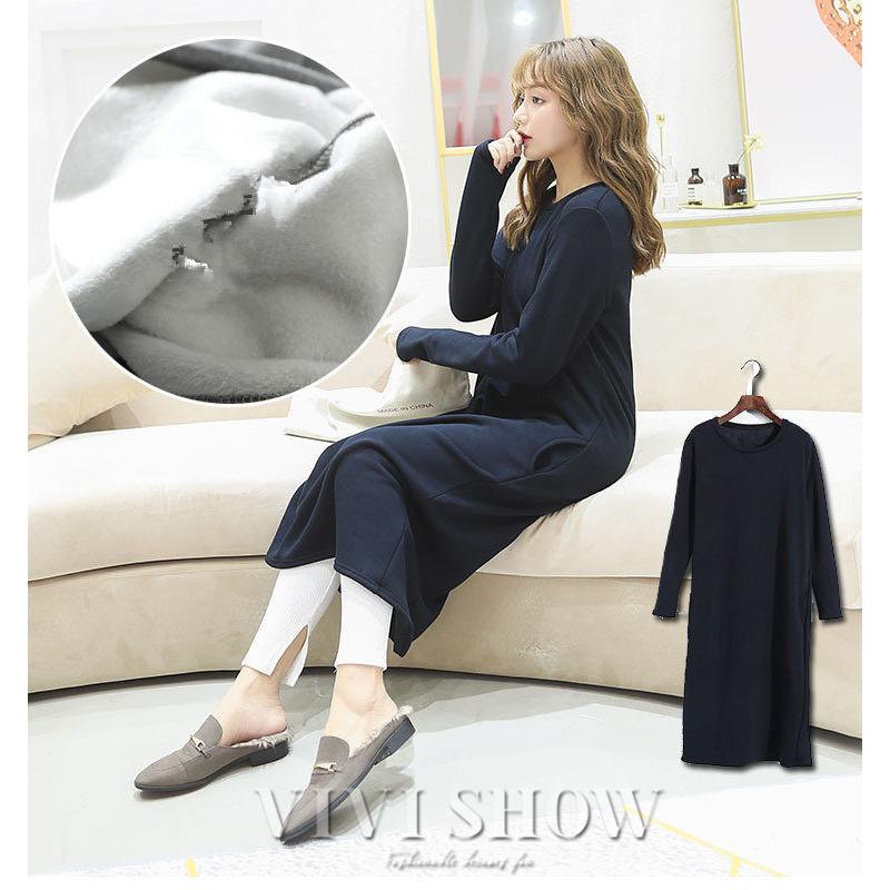 ワンピース 裏起毛ワンピース ロングワンピース 長袖 パジャマ 部屋着