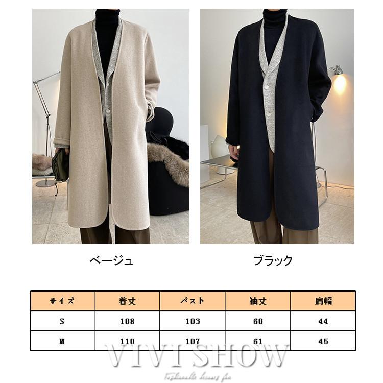レディース アウター ガウン ロング丈 ノーカラーコート スプリング
