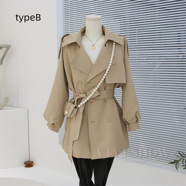 トレンチコート レディース 春秋 スプリングコート 大きいサイズ 無地