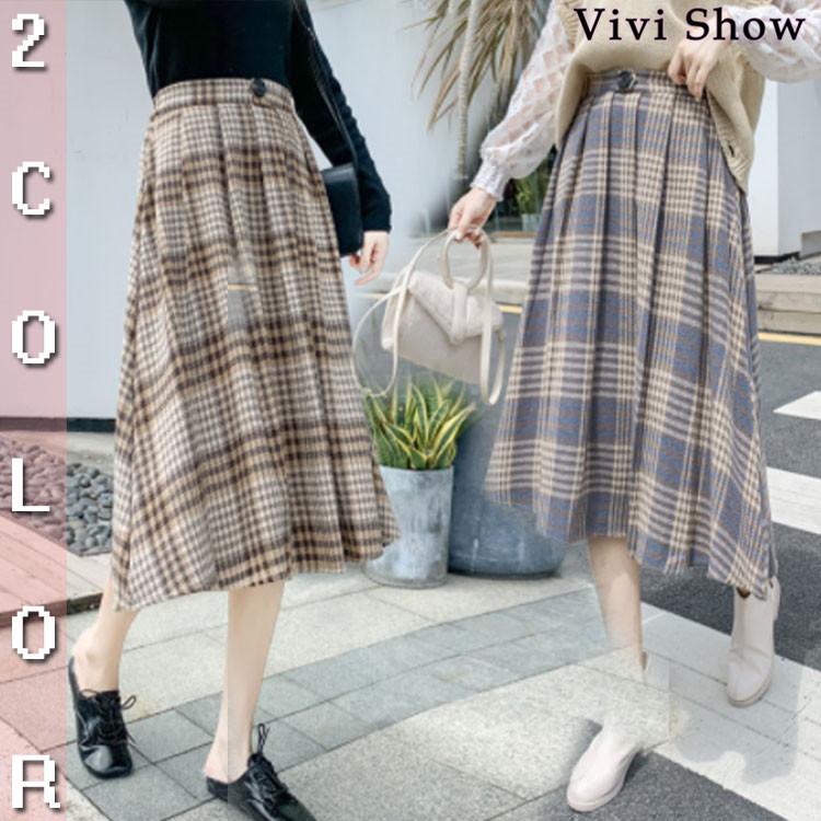美品✨シートーキョー Elisa チェック柄ウールスカート Aライン マキシ丈 美品✨シートーキョー Elisa チェック柄ウールスカート Aライン マキシ