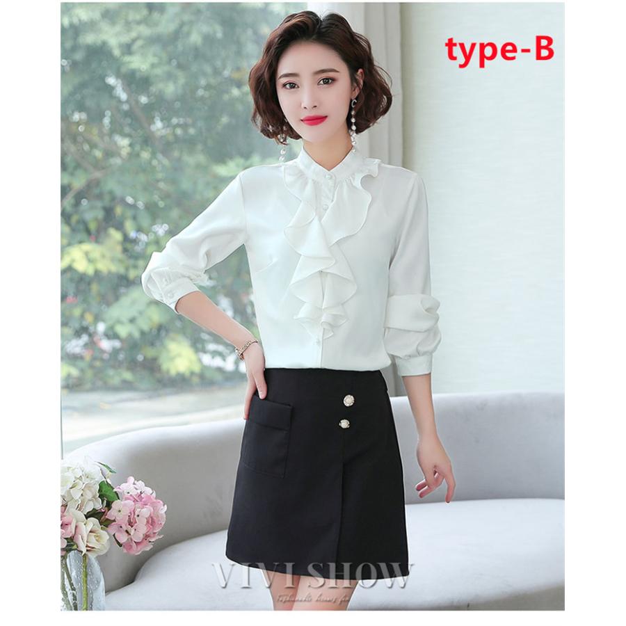 レディース シャツブラウス リボン 長袖ビジネス オフィスカジュアル