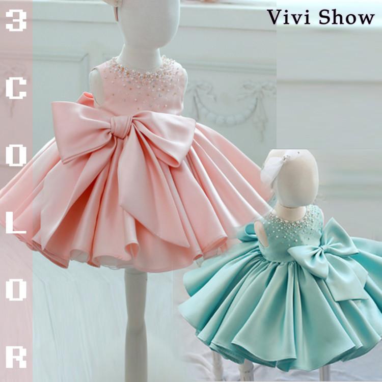 子供ドレス ワンピース リボン付き 女の子 ピアノ発表会 フォーマル パーティー 七五三 結婚式キッズ ベビー マタニティ キッズファッション ドレス ドレス リボンドレス キッズフォーマル 子供ワンピース 女の子ドレス