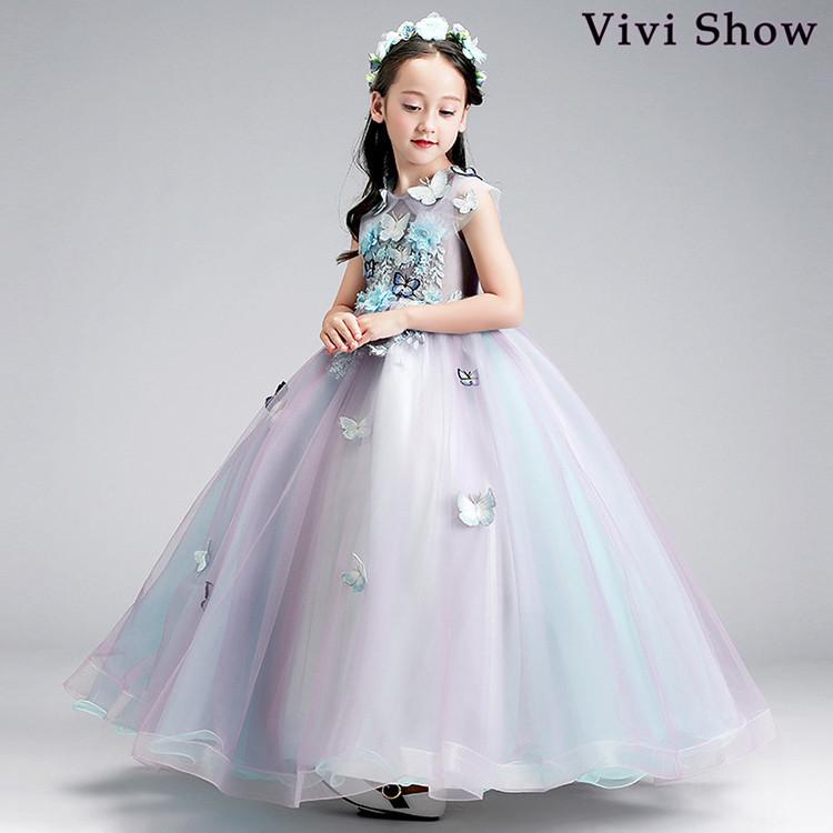 子供 ドレス 蝶柄 キッズ用 ワンピース パーティードレス 子供用 結婚