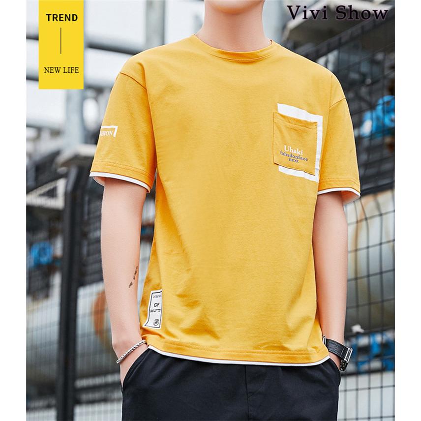 Tシャツ メンズ 胸ポケット クールネック アメカジ 英文字 おしゃれ