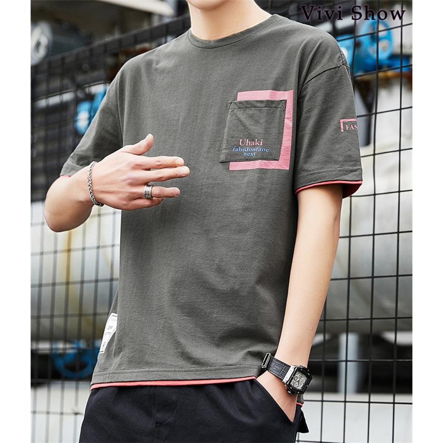 Tシャツ メンズ 胸ポケット クールネック アメカジ 英文字 おしゃれ