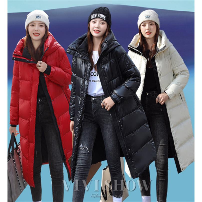 レディース ダウンジャケット ダウンコート ロング フード付き ダウン