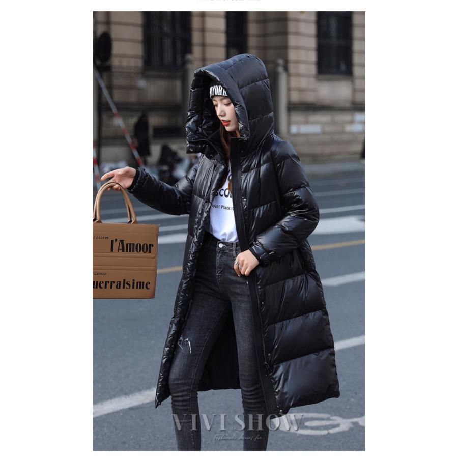 レディース ダウンジャケット ダウンコート ロング フード付き ダウン