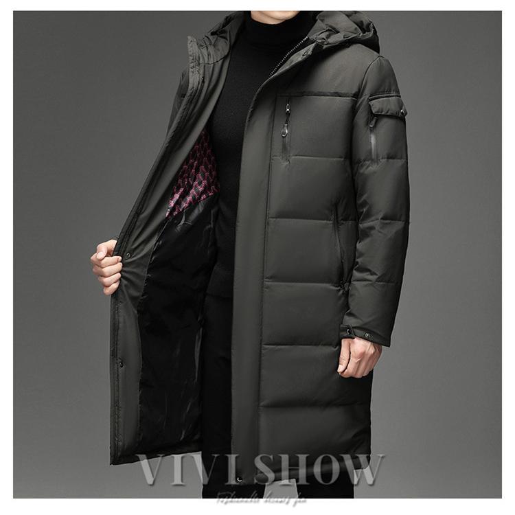 ダウンコート メンズ ロング丈 ダウンジャケット 無地 ライトダウン