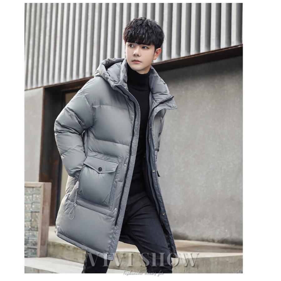 ダウンコート メンズ ロング丈 コート ダウン ダウンジャケット 無地