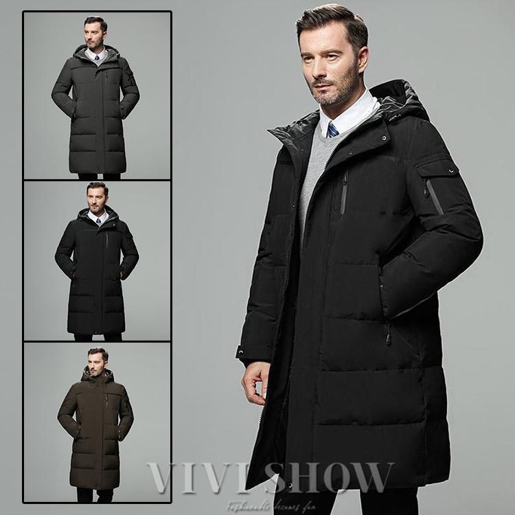 メンズ ダウンコート ロング丈 ダウンジャケット 無地 おしゃれ シンプル オフィス 防寒 防風 暖かい 通勤 秋冬 高価値