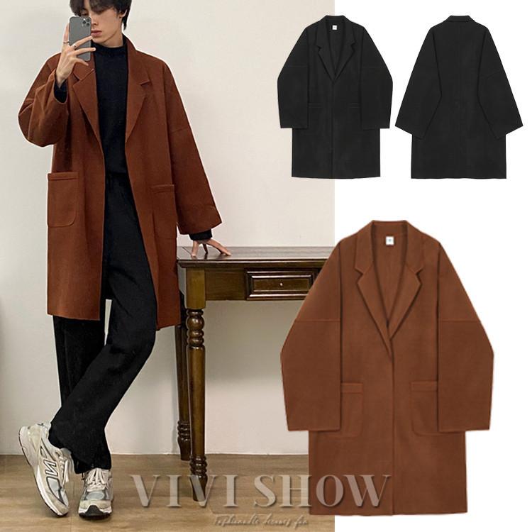 チェスターコート メンズ コート アウター ロングコート 無地 シンプル